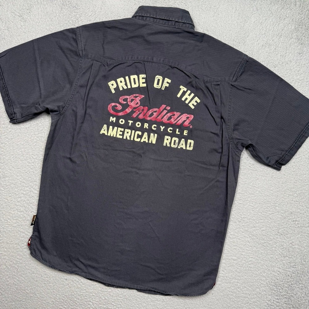 Indian Motorcycle Biker Button Up Shirt